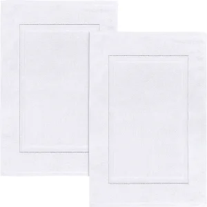 100% Ring Spun Cotton Highly Absorbent White Floor Towels Bath Rug Bath Mats