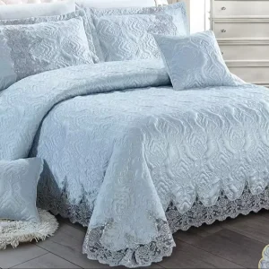 100% Satin Microfiber European New Style Soft Comfortable Pillowcases Quilt Cover Bedsheet Wedding Embroidery Bedding Set