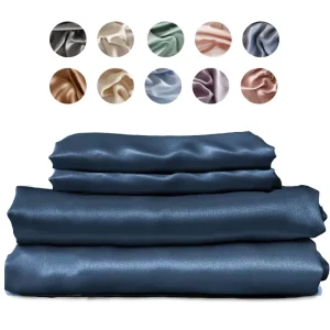 100% Silk Bed Sheet Set Woven Fitted Flat Sheet Pillowcase 4 Piece Twin Full Double King Sizes 200TC European American