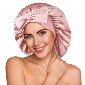 100% Silk Women’s Sleeping Cap Turban Wide Brimmed Adjustable Elastic Headscarf Comfortable Hair Accessory Bath Shower Cap