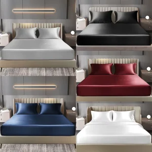 100% Silk Woven Comforter Set Wrinkle Resistant Satin 3 Piece Luxury Bedding