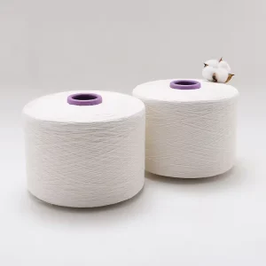 100% Spun Polyester Yarn for Knitting & Weaving Raw White Ne 16S 20S 30S 40S 42S 45S 60S High Tenacity for Towel