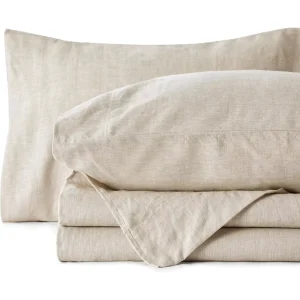 100% Stone Washed French Linen Flax Bedsheets Bedding Set