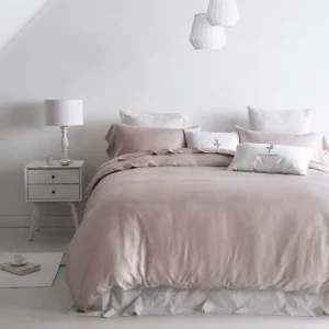 100% Tencel Lyocell Pillowcase Set Solid Color Cool Soft Breathable Moisture Wicking Plain Style Tencel Bedding Set