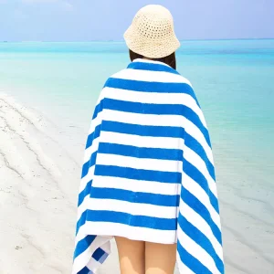 100% Thick Cotton Custom Design Turkish Beach Towels Cotton Extra Large Beach Travel Hut Stripe Towels