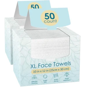 100% USDA Biobased Face Towel XL Disposable Face Towelette Eczema Association Accepted Dry Wipes