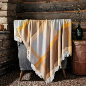 100% Virgin Wool Blanket 55″x79″ (140x200cm) Woven with Fringes for Home and Outdoor Direct from Inner Mongolia