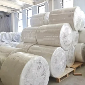 100% Viscose Breathable Dot Embossed 80gsm Spunlace Nonwoven Fabric Roll Parallel Laid for Soft Cotton Tissues