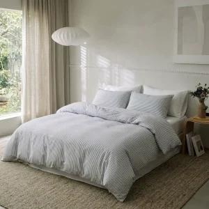 100% Washed Cotton Duvet Cover Minimalist Striped Bedding Set for Single Queen King Size Bed Home Textile 200TC INS Quilts Cover