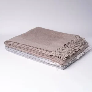 100% Wool 260gsm Tassel Blanket Throw New Range for Home Woven Technique Korean Simplicity