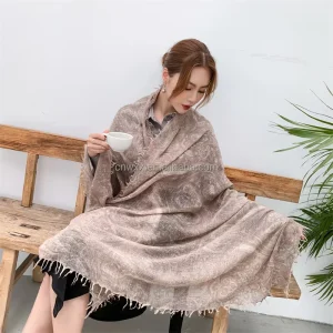 100% Wool Woven 2Ply Throw Blanket Four Seasons Use Soft Nap Blanket with Fringes for Indoor Outdoor