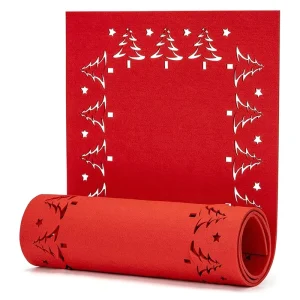 100 X 30cm Red Custom Christmas Design Felt Table Runner for Rectangle Dinning Table Decoration