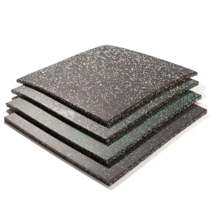 1000x1000mm Large Size Durable Fitness Gym Floor Tiles Laminated Wear Layer Rubber Mats for Exercise