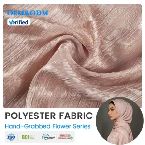 1009 MOQ Flexible Striped Satin Hand Painted Lightweight 100% Polyester Chiffon Women’s Headscarf Fabric for Trial Order