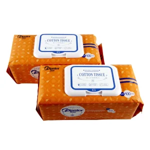 100PCS Organic Cotton Wet and Dry Use Disposable Wipes Tissue Oem Custom Face Wipe Cloth for Baby Facial Cleaning