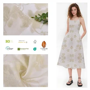 100%Polyester High Quality Woven Customized Jacquard Fabric Cut Flower Chiffon Fabric for Garment Dress