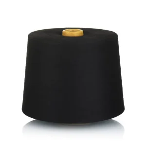100%Polyester Spun Yarn Ne16 Ne21 Black Waxed Ring Spun Yarn Supplier Textile Yarn for Knitting Socks Weaving Fabric