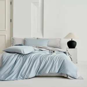 100S 100% Pure Cotton Solid Color Bedding Set Minimalist Silky Smooth Cotton Duvet Cover & Bed Sheet Set for Luxury Bedroom