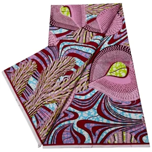 100%Soft Veritable Grand African Wax Golden Print Fabric Real Cotton Dutch Ankara Wax Fabric for Patiess Fashion