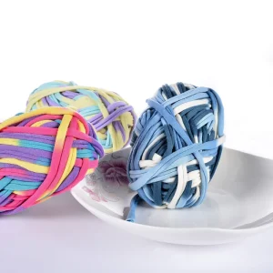 100g 100% Polyester T shirt Yarn Embroidery Weaving Knitting Handbag Crochet Dyed Recyclable Fancy Yarn Ring Spun Strong China