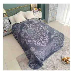 100polyester 200×220 Printed Thick and Warm Oem Embossed Solid Color 8lbs Mink New Design Raschel Blanket