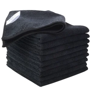 10Pcs Black Microfiber Kitchen Cleaning Cloths Towels Milk Tea Shop Coffee Machine Special Rag Household Cleaning Towel