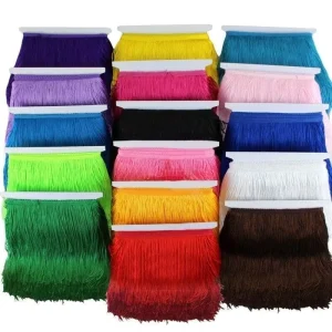 10cm-50cm Multi-Color Polyester Lace Fringe Trim Home Textiles Encrypted Spot Decorative Tassel Latin Dance Dress Shoes Garments