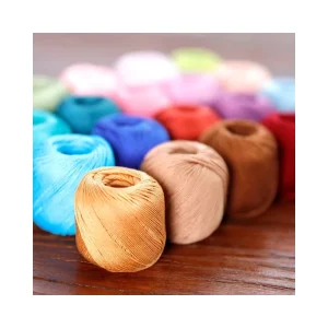 10g 100% Cotton Yarn Crafts Lace Thread Dyed Pattern Recycled for Knitting & Hand Knitting for Jewellery Dolls