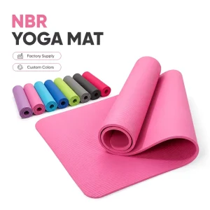 10mm Thickened NBR Yoga Mat Non Slip High Density Comfortable Cushioning Mat for Home Yoga and Pilates Exercise