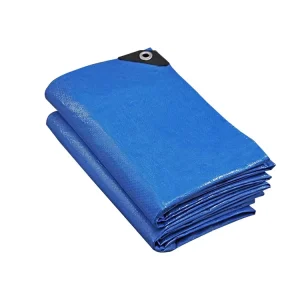 10’x12′ Blue Waterproof PE Tarpaulin Custom Coated Warp Tarp Tent Awnings Car Swimwear Home Woven Twill Industrial Fabric