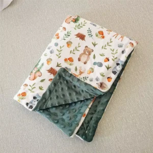 110*150cm Double Layers Soft Minky Fleece Blanket Wrap Comfortable Dot Baby Blanket Throw for Newborns Bedding for Kids