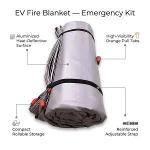 1100C Silicone Coated E Glass Fiber for EV Charging Station Parking Garage Emergency Fire Isolation Rescue Car Fire Blanket