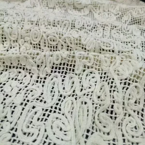 110CM Water-Soluble Embroidered Jacquard Style Weft Knitted Cotton Lace Fabric 100% Cotton for Clothing Accessories
