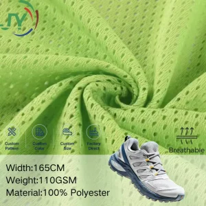 110GSM Polyester Warp Knitted Medium Weight Dimensional Dot Bird Eye Spacer Mesh Fabric for Sportswear T shirts Jackets Lining