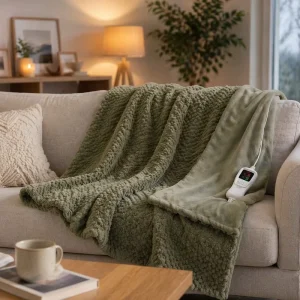 110V Heated Blanket Flannel 50*60 Inch Digital Control 6 Heat Settings Auto Shut off Overheat Protection