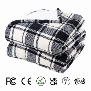 110V US Dual Control Electric Heating Blanket Reversible Flannel Sherpa ETL Approved Washable With Custom Options