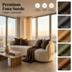 110gsm Lightweight Knitted Dyed Chenille Fabric 100% Polyester Stain Resistant Soft Matte Suede Home Textile Upholstery