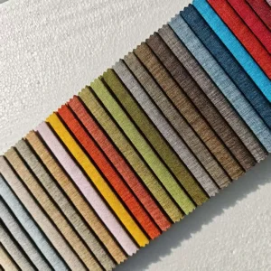 118GSM 100% Polyester Plain Woven Faux Linen Upholstery Fabric Tear Resistant Stain Resistant 43 Colors OEM For Sofa Pillow