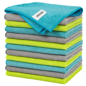 12*12inch Multi Functional Towels Highly Absorbent Rags Lint Free Streak Free Cloths for Car Kitchen Home Office
