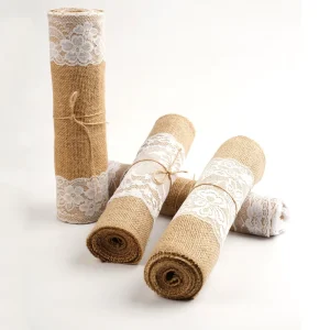 12 Inch Lace Burlap Table Runner