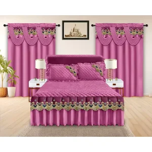12 Piece Wedding Bedding Set Embroidered Bed Skirt Duvet Cover Comforter Pillowcases Curtains Rug Eye Mask Custom
