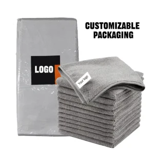 12 piece Set Professional 30*30cm 300gsm Microfiber Car Drying Towel Ultra Soft and Scratch Free with Custom Logo