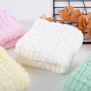 12″x12″ Organic Muslin Baby Wash Cloth Soft Cotton Face Towel Set Compressed for Newborn for Bathroom Use