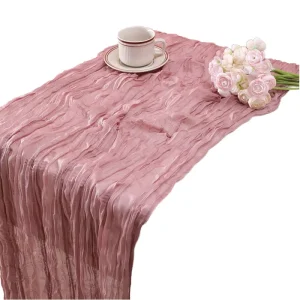 120 Inch Cheesecloth Table Runner in Burnt Orange Blush Pink Lilac Sage Green Gauze 180cm 300cm 400cm for Weddings