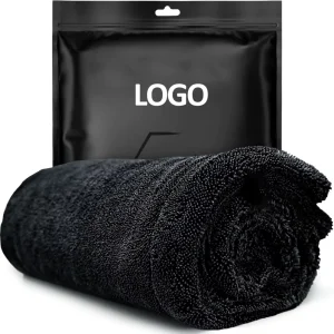 1200 Gsm Double Layer Dark Gray Quick dry Microfiber Car Wash Towel for Cleaning