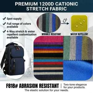 1200D Cationic Double Color Abrasion Resistant 100% Polyester Waterproof Oxford Fabric for Handbags Luggage