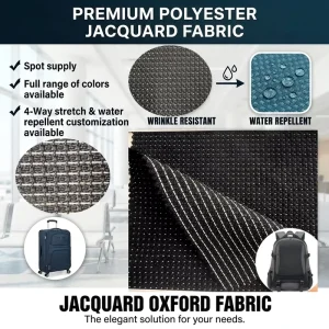 1200D Reflective Dot Jacquard Abrasion Resistant Polyester Oxford Fabric for Handbags Luggage Home Textile