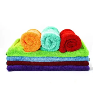 1200GSM 1300 GSM 60*90CM 70/30 Microfiber Drying Towel Knitted Technique for Home Use for Car Yacht Black Line Grey Twisted Loop