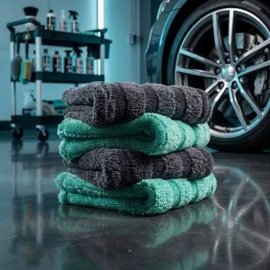1200GSM 40*40cm Woven Twisted Loop Quick Dry Super Absorbent Leather Car Cleaning Detailing Microfiber Towel