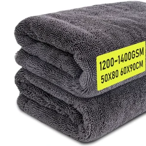 1200gsm 1400 Gsm Thickened Car Wash Accessories Towel Twisted Loop Car Cleaning Drying Microfiber Towels Car Detailing 60x90cm